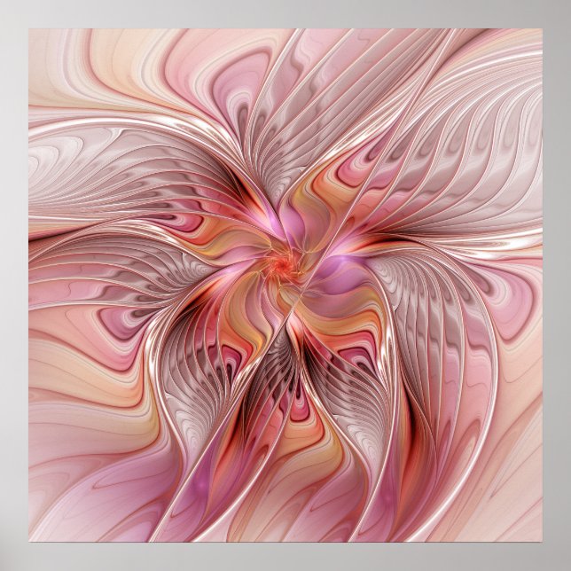 Poster Abstrato Butterfly Fantasy Fractal Arte Colorida (Frente)