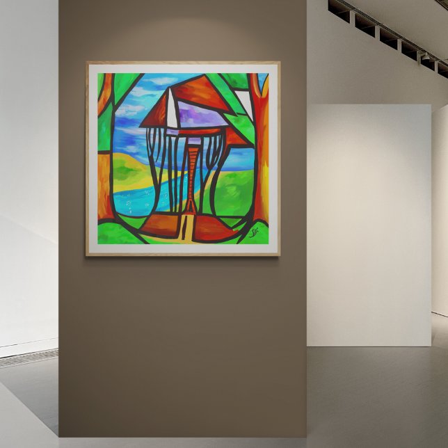 Poster Abstrato - Cabana na floresta (Criador carregado)