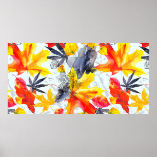 Poster Abstrato cai um padrão sem falhas em coco brilhan