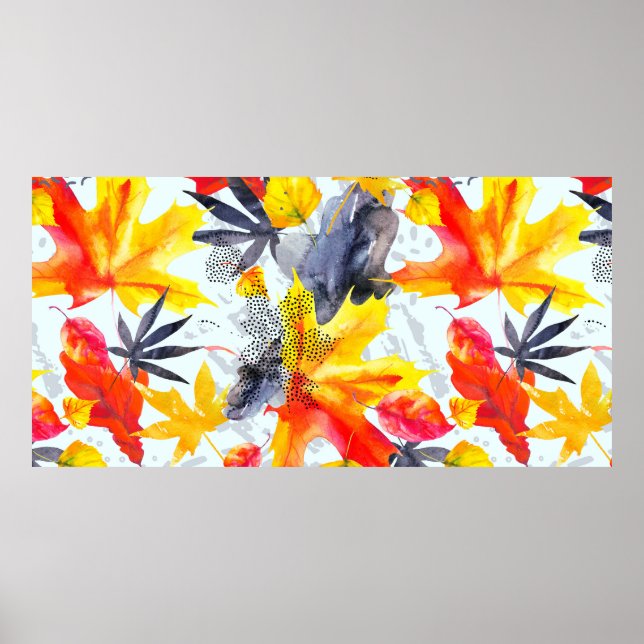 Poster Abstrato cai um padrão sem falhas em coco brilhant (Frente)