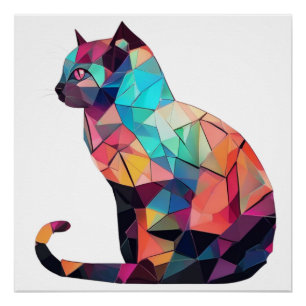 Póster Abstrato Cat