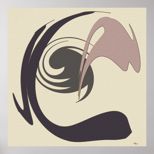 Póster Abstrato Chic: Sonho de Café (Frente)