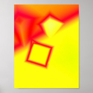 POSTER ABSTRATO CIRCULAR VERMELHO AMARELO
