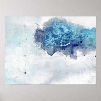Poster Abstrato Colbalt Azul 1