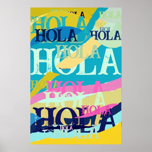 Poster Abstrato Colorful Hola (Frente)