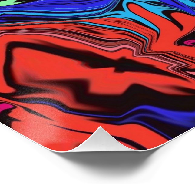 Póster Abstrato Colorida Twirly / Empurrada / (Canto)