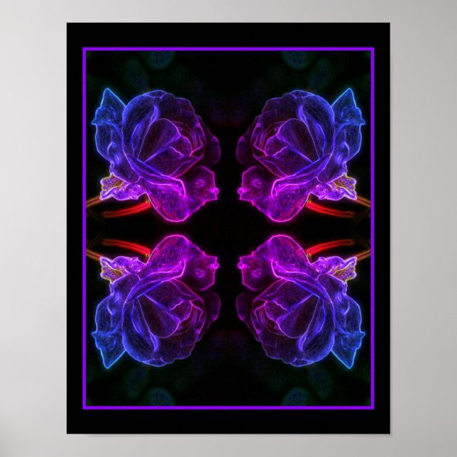 Poster Abstrato Colors Rosa Fantasy Flower (Frente)
