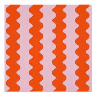 Póster Abstrato cor-de-laranja-rosa Primavera de ranhura