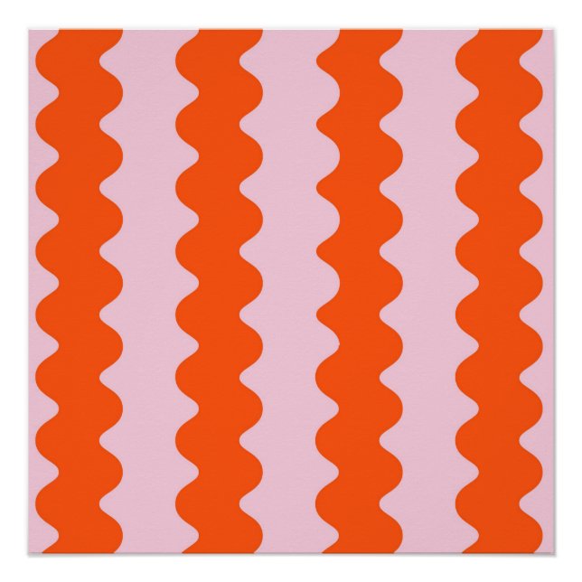 Póster Abstrato cor-de-laranja-rosa Primavera de ranhura (Frente)