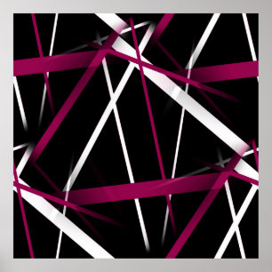 Poster Abstrato cor-de-rosa sem costura e linhas brancas