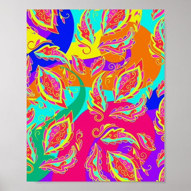 Poster abstrato,cor,padrão, índio,mandala,rosa, (Frente)