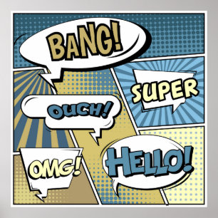 Poster Abstrato criativo conceito de banda desenhada esti