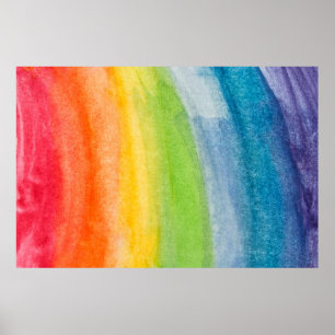 Poster Abstrato d aquarela arco-íris cores de fundo