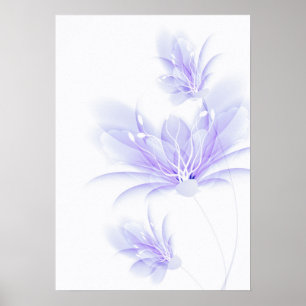 Poster abstrato da arte da flor do roxo