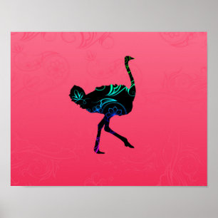 Poster abstrato da avestruz