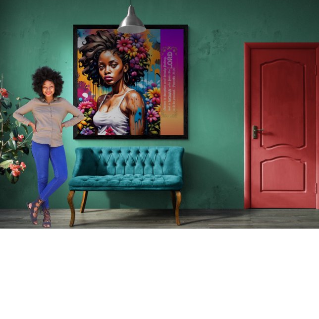 Póster Abstrato da Faith Proverbs 31 30 (Criador carregado)