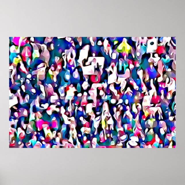 Poster Abstrato da Foto do Protesto Mulheres em Marcha (Frente)