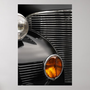 Póster abstrato da grade do carro antigo