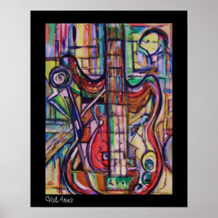 Poster abstrato da guitarra baixa por ValAries