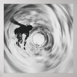 Poster abstrato da silhueta do surfista