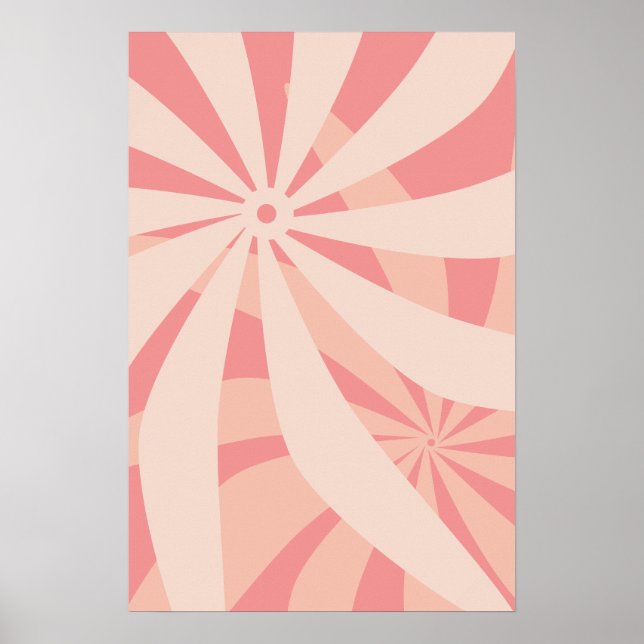 Poster Abstrato da ventoinha retrorreflectora rosa (Frente)