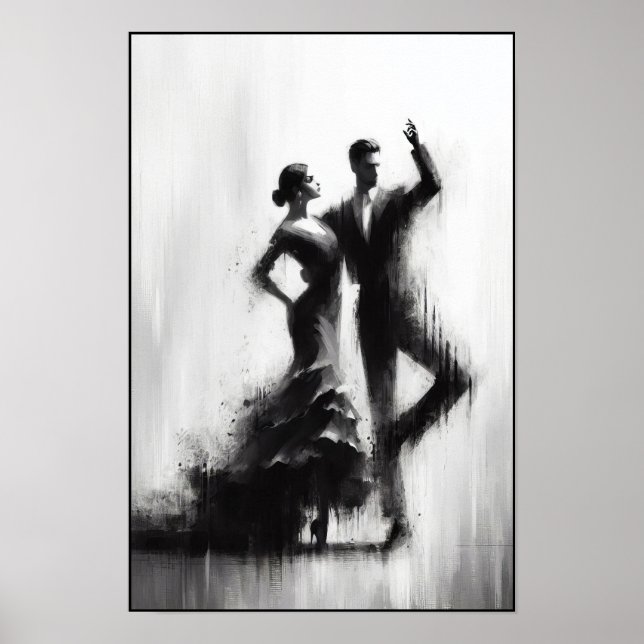 Poster Abstrato Dance Duo Flamenco (Frente)