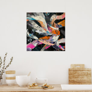 Poster Abstrato Dancer no movimento dinâmico