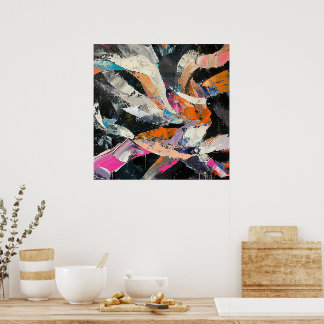 Poster Abstrato Dancer no movimento dinâmico