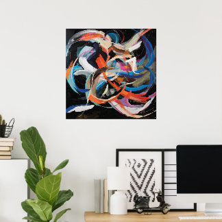 Poster Abstrato Dancer no movimento dinâmico
