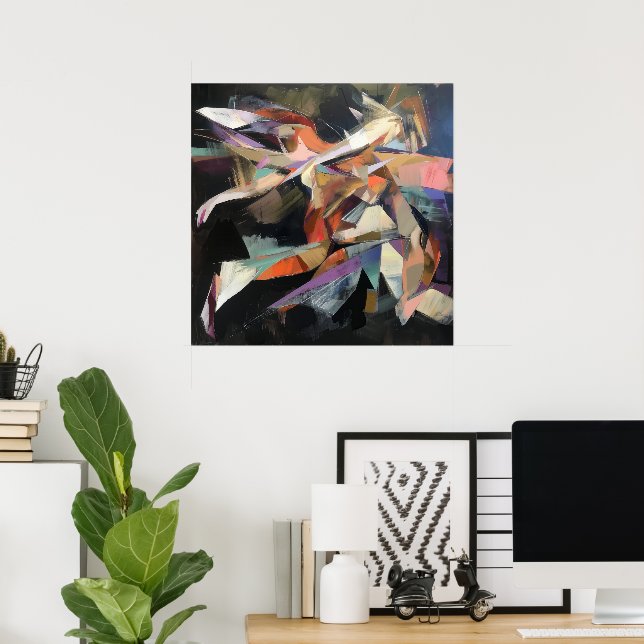 Poster Abstrato Dancer no movimento dinâmico (Escritório em casa)