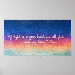 Póster Abstrato das citações de Rumi