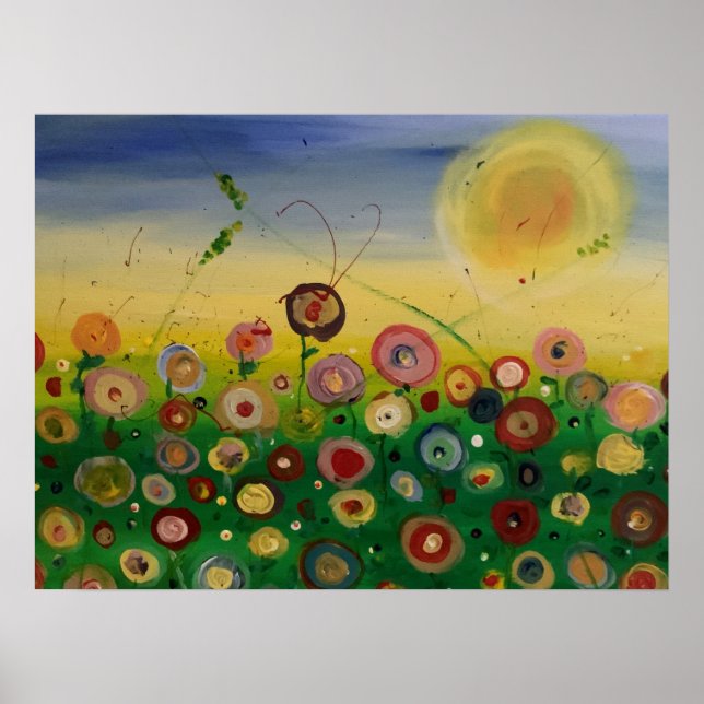 Poster Abstrato das flores (Frente)