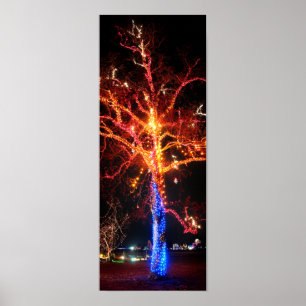 Poster Abstrato das luzes da árvore de Natal