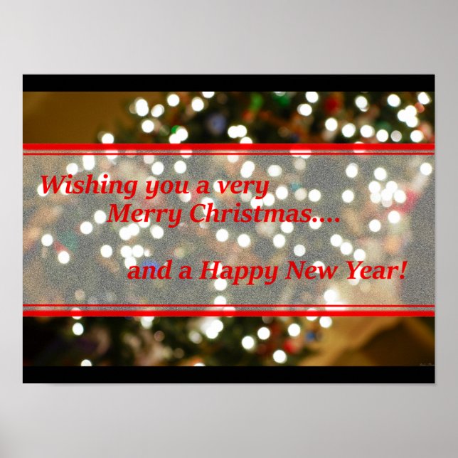 Poster Abstrato das Luzes de Natal (Frente)