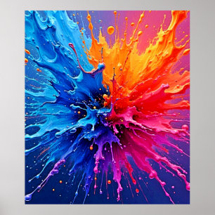Poster Abstrato de abertura de pintura dinâmica