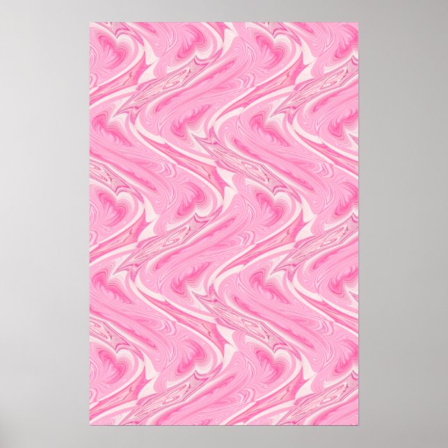 Póster Abstrato de algodão doce rosa (Frente)