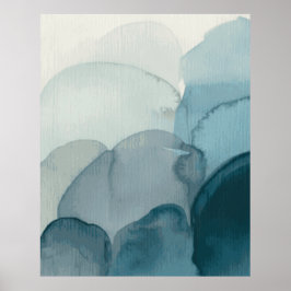 Poster Abstrato de Aquarela Azul