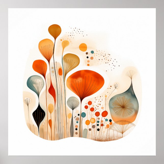 Poster Abstrato de aquarela de fusão moderna (Frente)