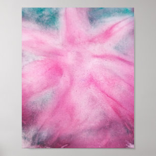 Poster abstrato de aquarela verde-púrpura