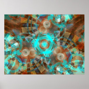 Poster Abstrato de AquaRustia