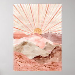 Poster Abstrato de areias aquáticas paisagem desértica Mo