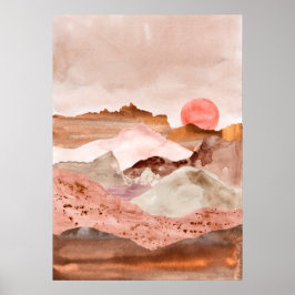 Poster Abstrato de areias aquáticas paisagem desértica Mo