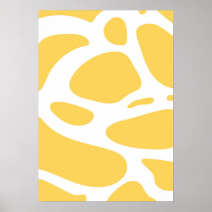 poster abstrato de arte branco e amarelo