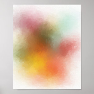 Poster Abstrato de Arte Colorida Vermelha Amarelo Azul Ro