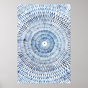 Poster Abstrato de arte geométrica azul