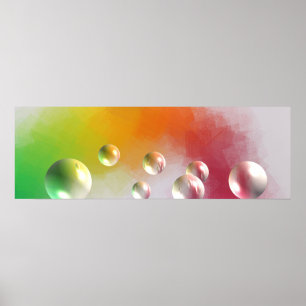 Poster Abstrato de Arte Moderna Colorida Amarelo Azul