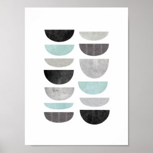 Poster abstrato de arte moderna Geométrico Escandinavo