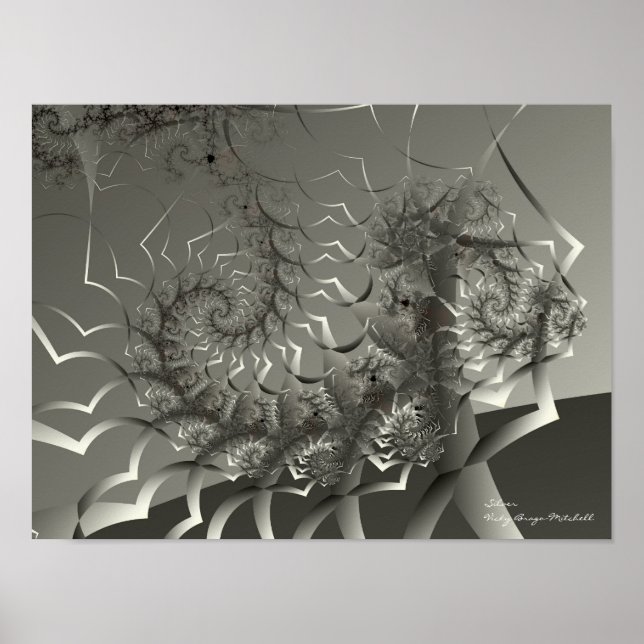 Poster Abstrato de Arte Silver (Frente)