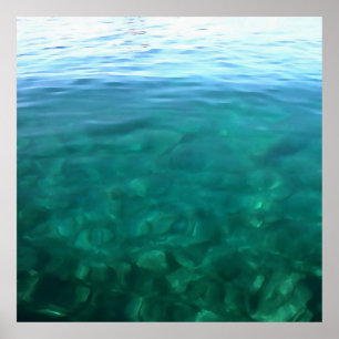 Poster Abstrato de arte verde e mint Ocean Ombre