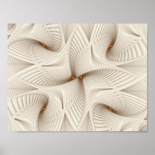 Poster Abstrato de Asas brancas de 11" x 8,5"